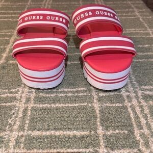 Guess Fuchsia Double Strap Slides